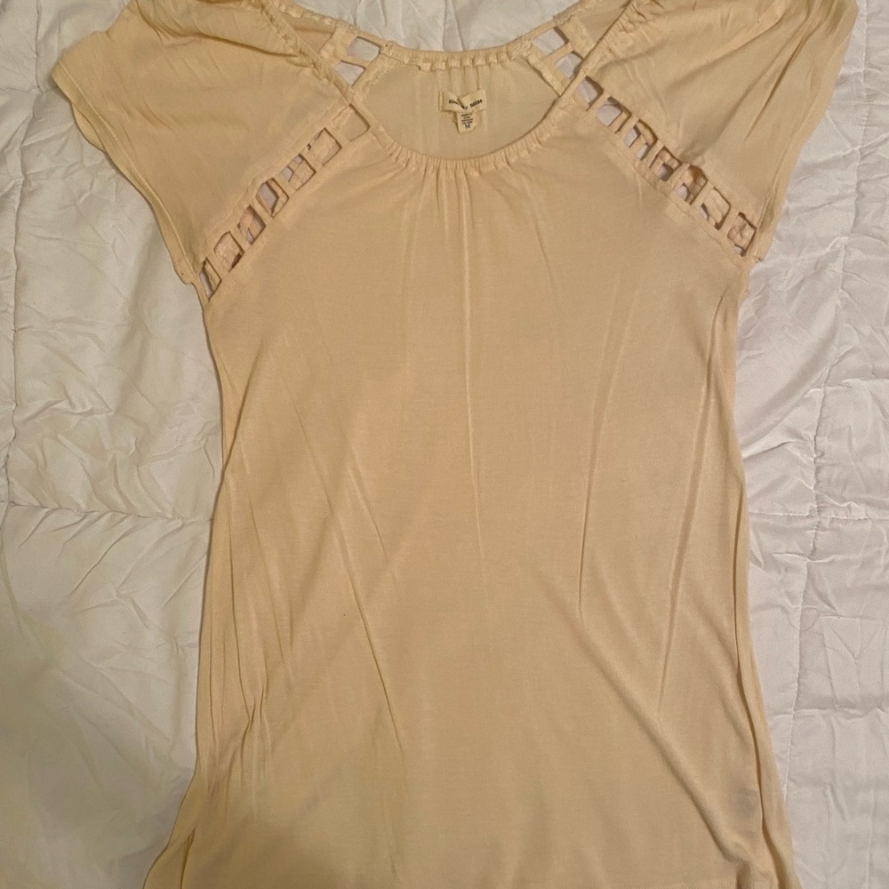 Beige shirt with classy cutouts
